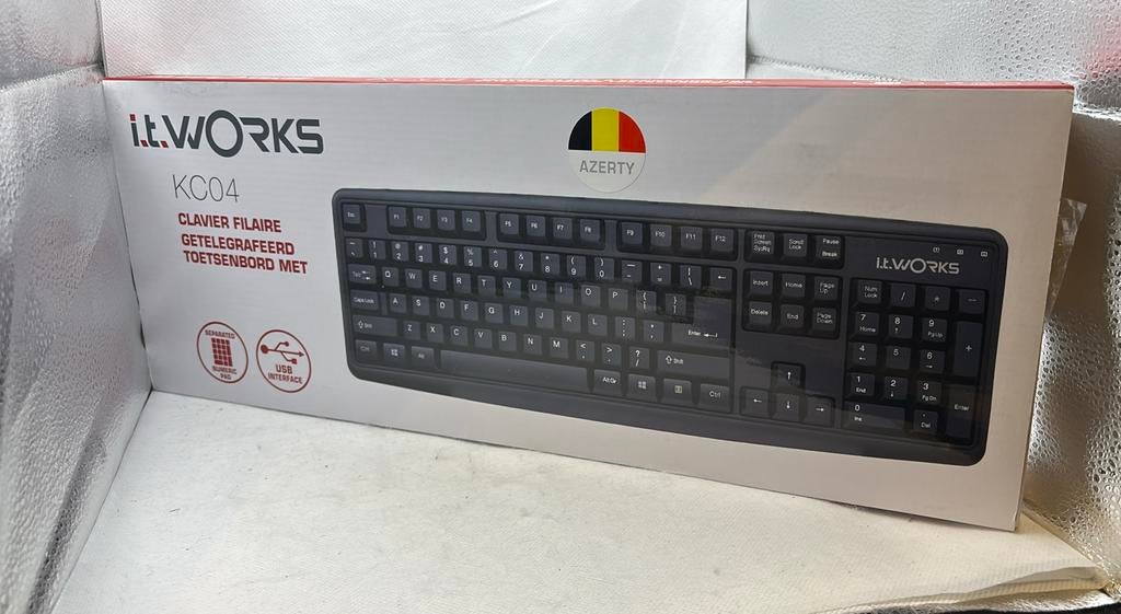 i.t. Works KC04 Wired Keyboard - Azerty, Enlèvement ou Envoi, Azerty, Neuf