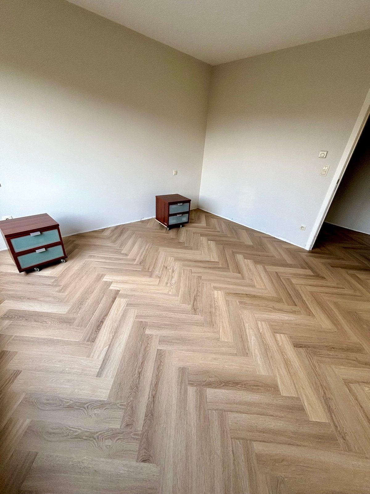 Visgraat beige Ambiant spigato dryback pvc, Huis en Inrichting, Ophalen, Beige, Overige typen, Nieuw