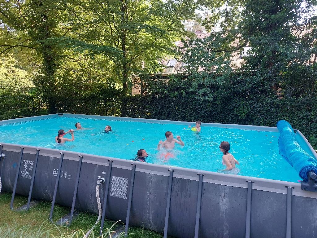 zwembad 5*10m + filterinstallatie + warmtepomp + acc., Ophalen, Gebruikt, Verwarming