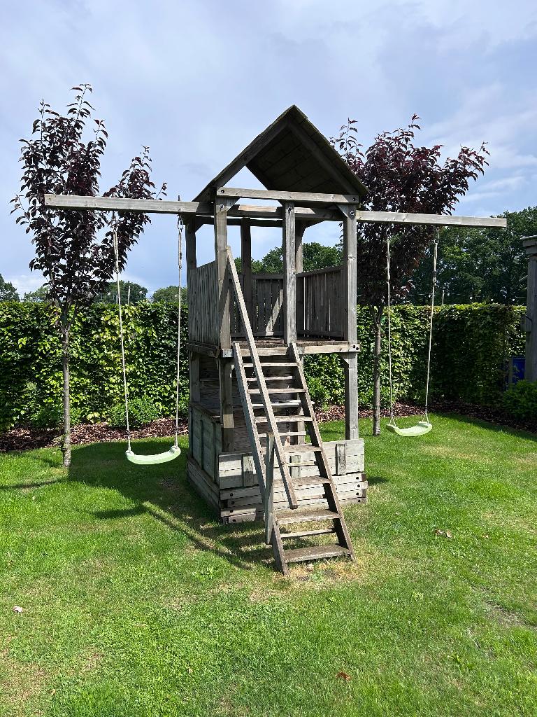 Houten speelhuisje, Kinderen en Baby's, Speelgoed | Buiten | Speelhuisjes, Ophalen, Gebruikt, Hout