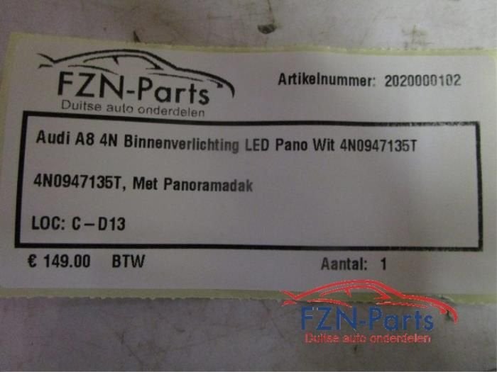 Binnenverlichting voor Audi A8 (22743466), Ophalen of Verzenden, Gebruikt
