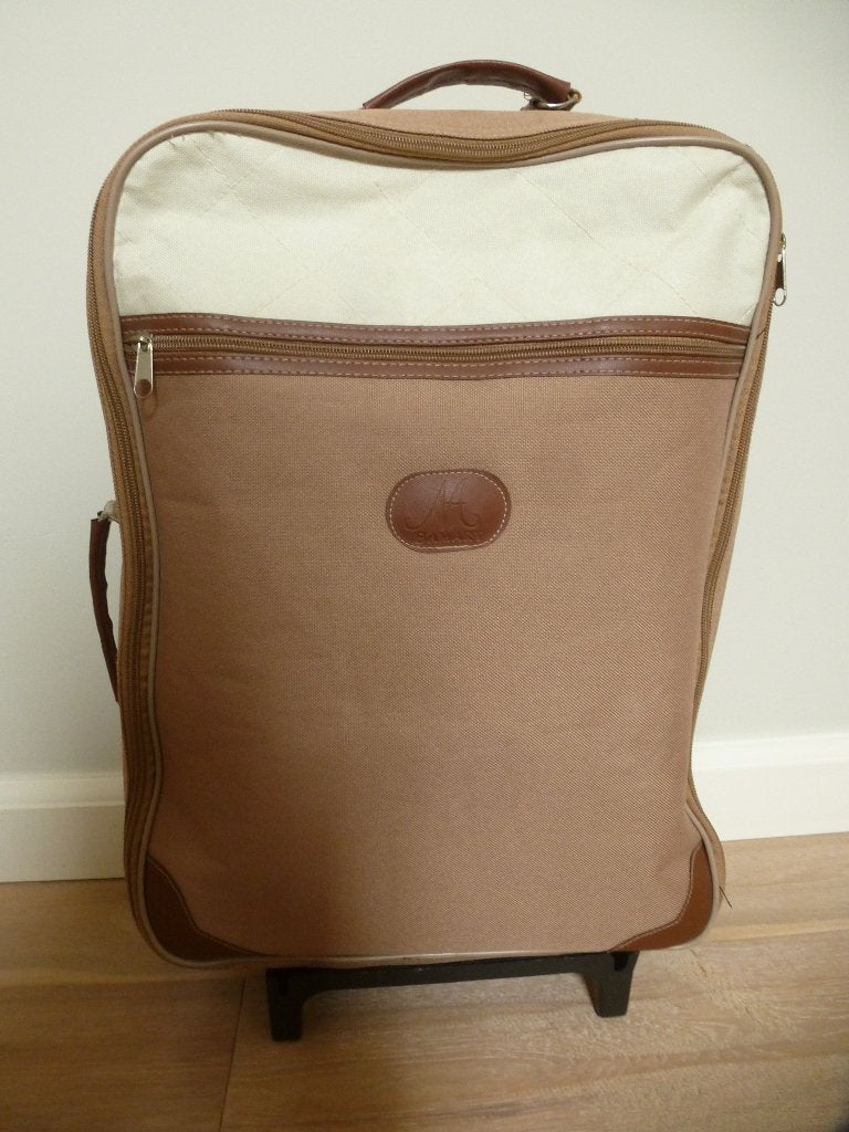 valise à main à roulettes avec poignée coulissante 8,00€, Bijoux, Sacs & Beauté, Enlèvement ou Envoi, Plastique souple, Moins de 35 cm
