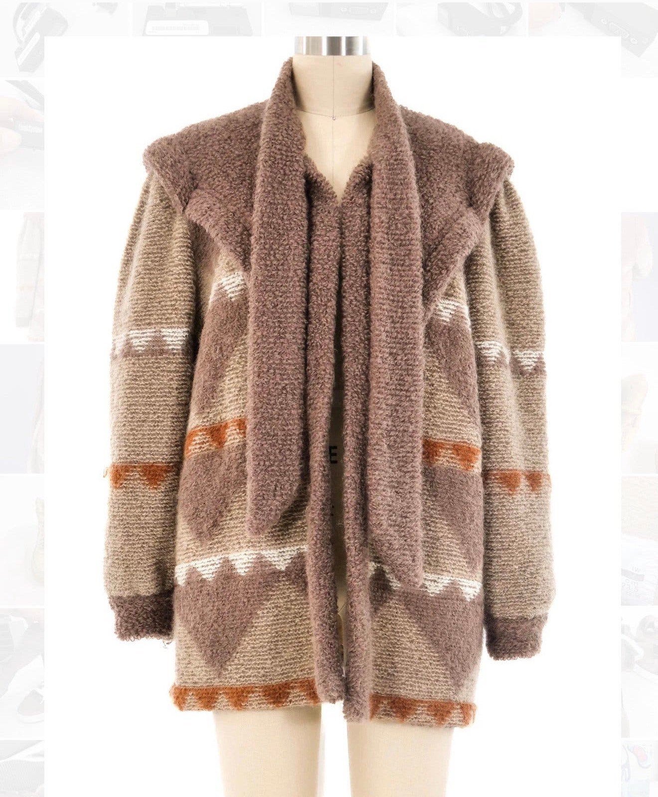 Escada Mohair Jacket vintage trendy Coat CARDIGAN western, Ophalen of Verzenden, Zo goed als nieuw, Maat 42/44 (L), Bruin