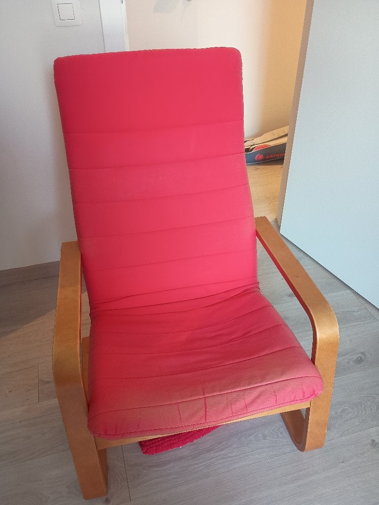 Rode Ikea zetel, Ophalen, Gebruikt