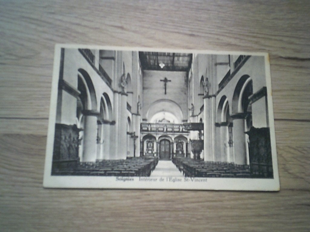 SOIGNIES: Intérieur de l'Eglise St-Vincent, Enlèvement ou Envoi, 1920 à 1940, Affranchie, Hainaut