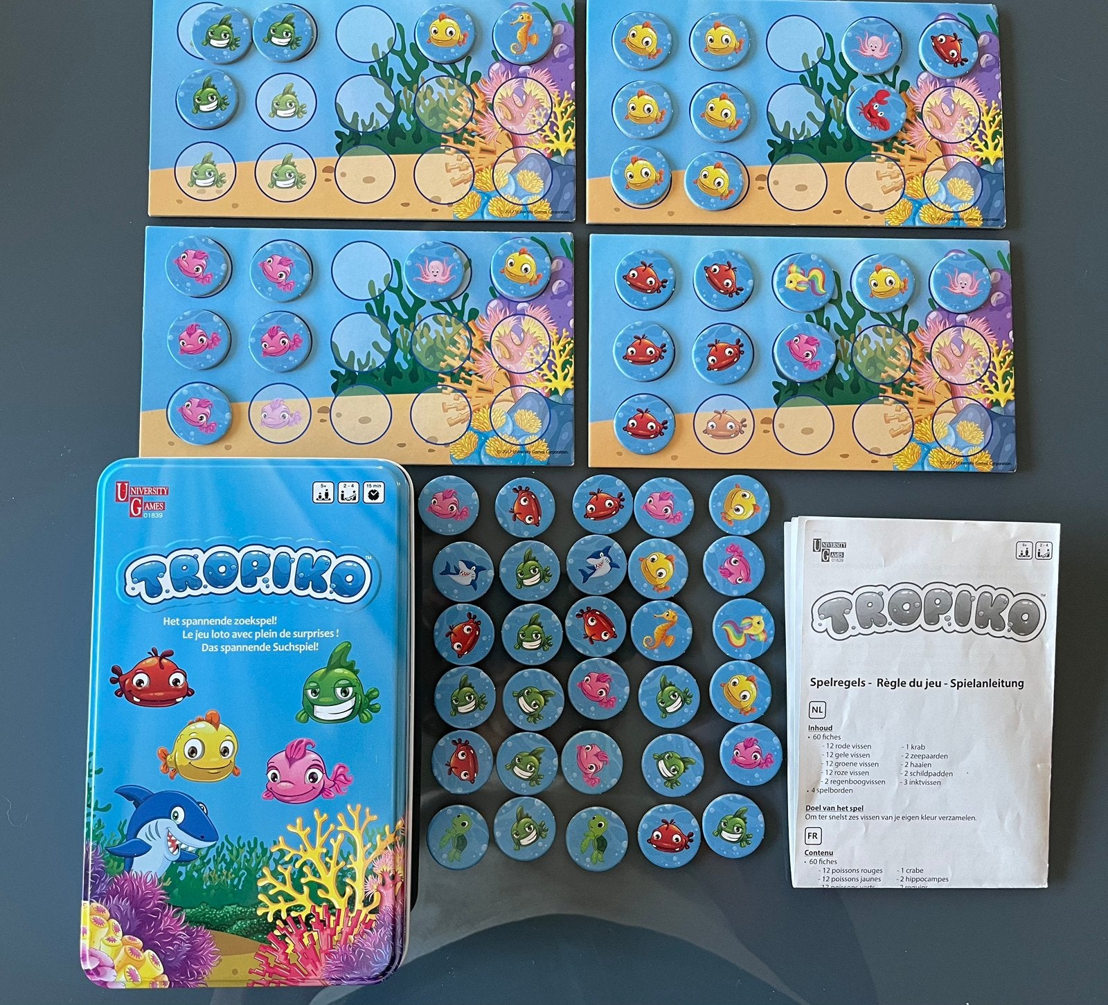 Jeu de loto Tropico, University Games, Trois ou quatre joueurs, Enlèvement ou Envoi, Comme neuf