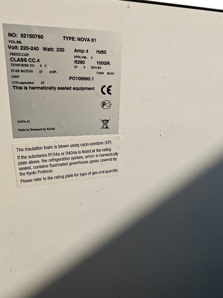 Diepvrieskist - vitrine, Elektronische apparatuur, Vriezers en Diepvrieskisten, Vrieskist, Gebruikt, Minder dan 85 cm, Vrijstaand