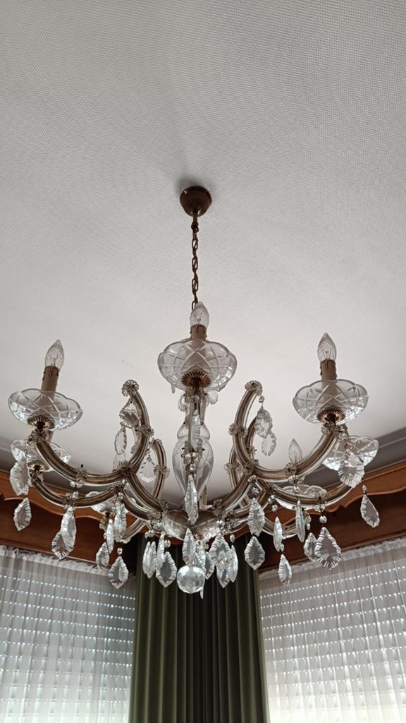 Vintage plafond lampen en Marie Thérèse luster vanaf 15 euro, Ophalen, Gebruikt, Glas