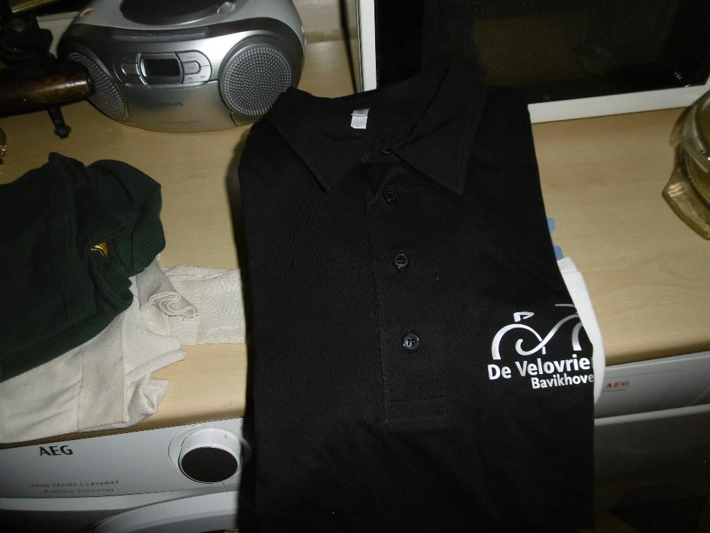 polo noirs pour hommes « de velovrienden » Bavikhove XL, Kariban, Enlèvement ou Envoi, Taille 56/58 (XL), Comme neuf