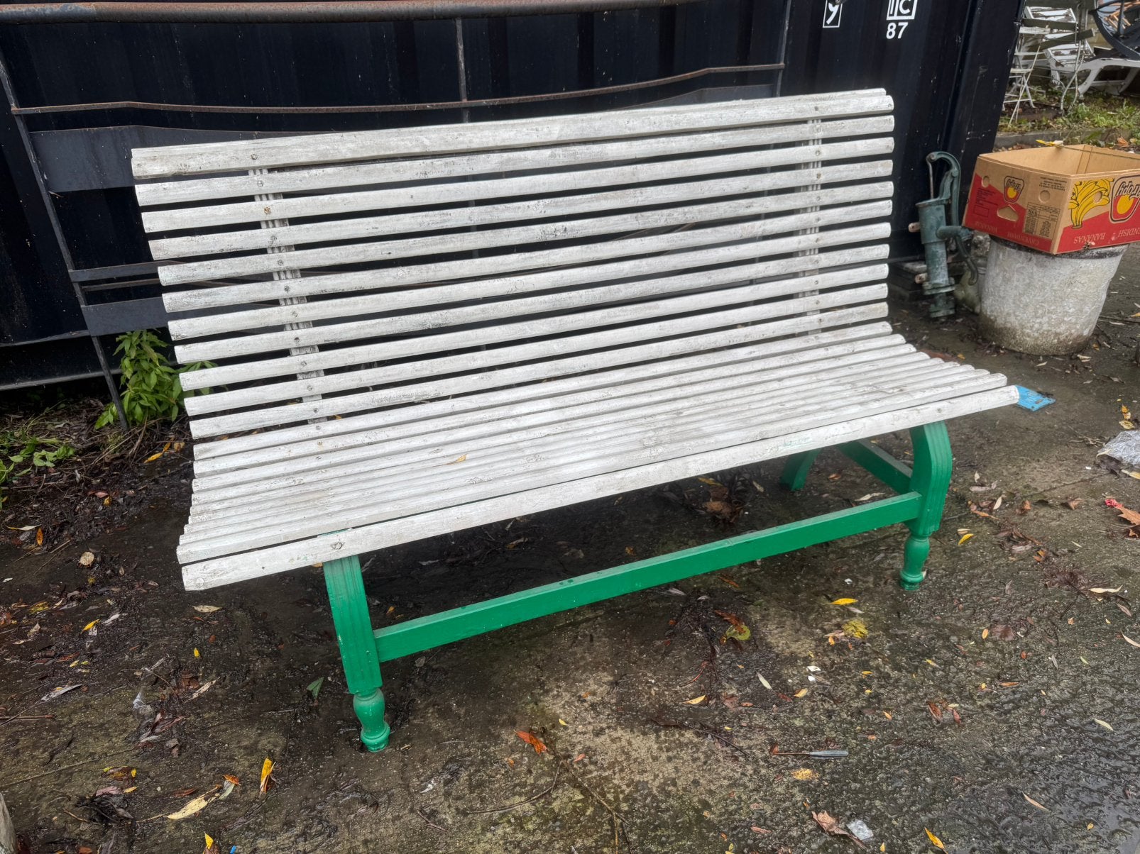 Banc en bois á lattes, Jardin & Terrasse, Banc, Enlèvement, Utilisé, Bois