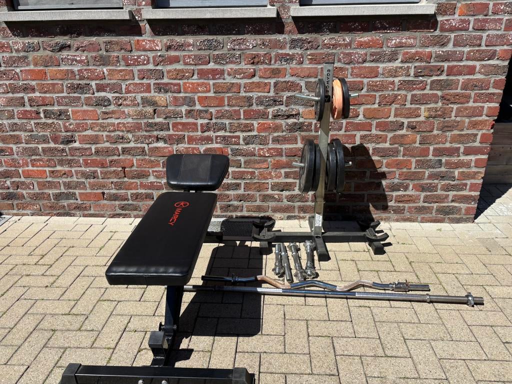 Fitnessbank met gewichten, Sport en Fitness, Ophalen, Gebruikt, Fitnessbank