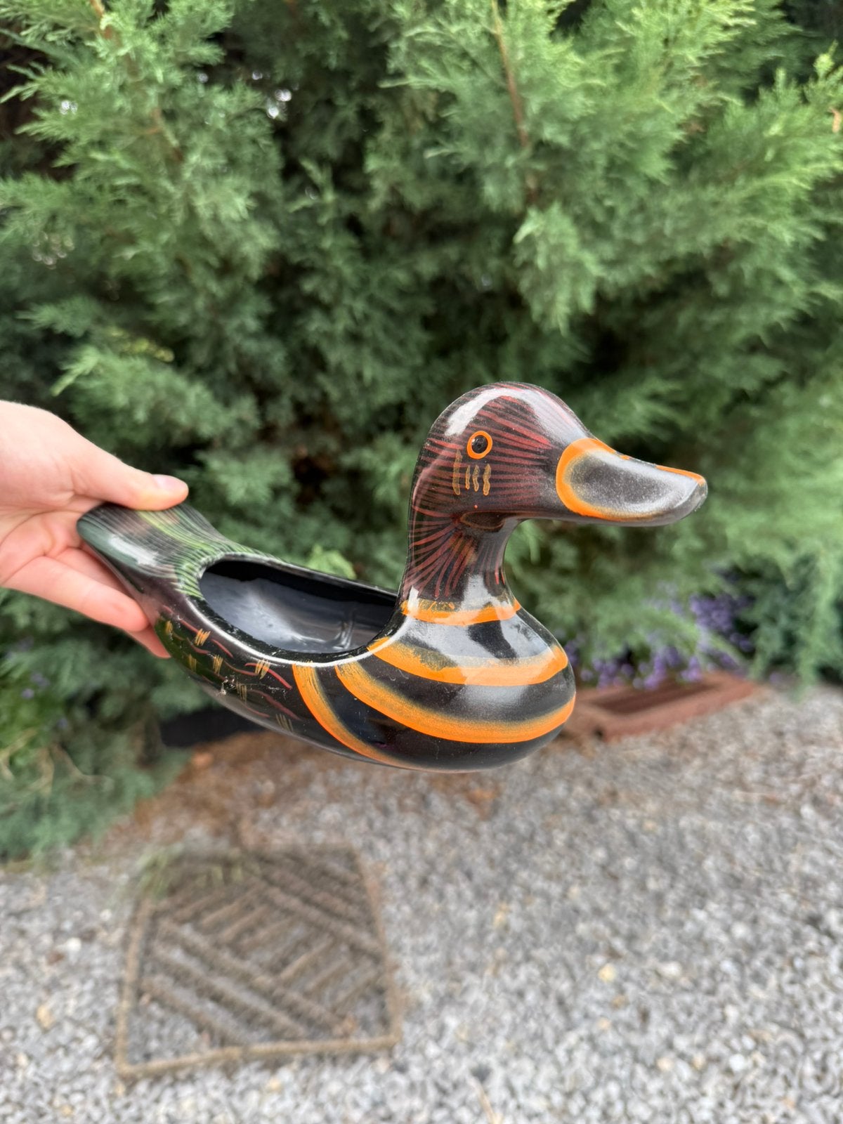 Vide-poche canard décoratif en bois, Verzenden, Zo goed als nieuw, Hout, Dierenbeeld