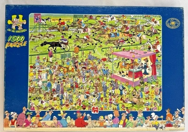 Jan van Haasteren Puzzel 1500 st. Ascot Paardenrace compleet, Verzenden, 500 t/m 1500 stukjes, Zo goed als nieuw, Legpuzzel