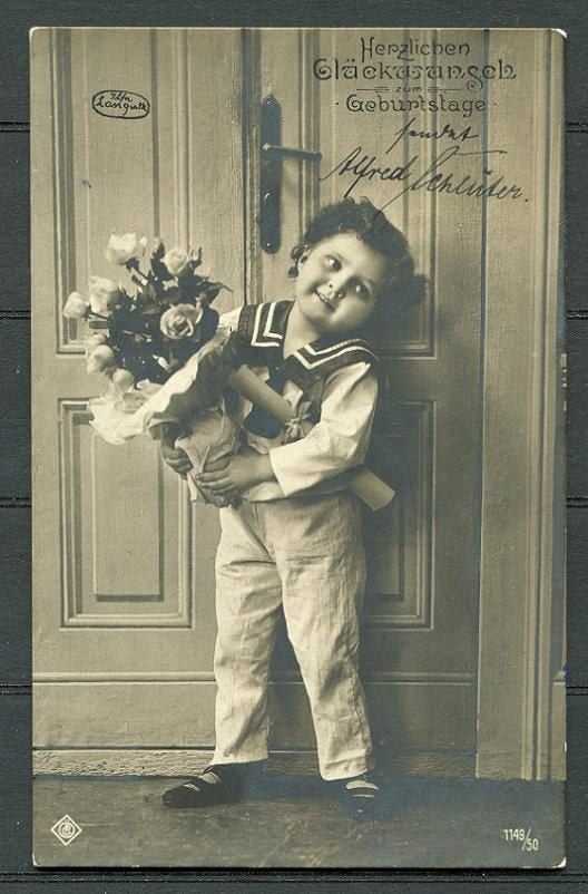 Postzegel op kaart Herzlichen Gluckwunsen zum Geburtstage, Verzamelen, Verzenden, Voor 1920, Gelopen, Duitsland