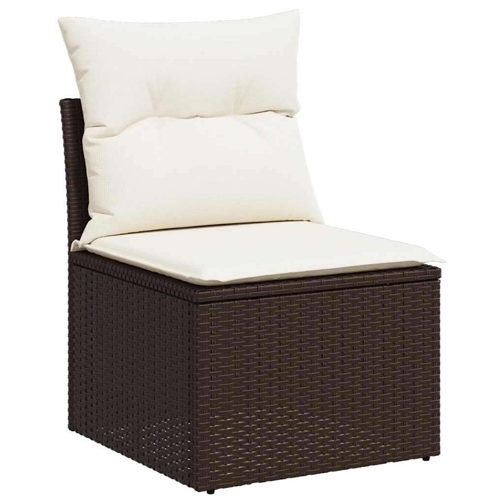 Canapé de jardin sans accoudoirs coussins brun résine tressé, Enlèvement, Neuf, Synthétique