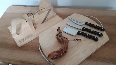 guillotine saucisson + plateau fromage, Planche à découper/service, Enlèvement, Comme neuf, Bois