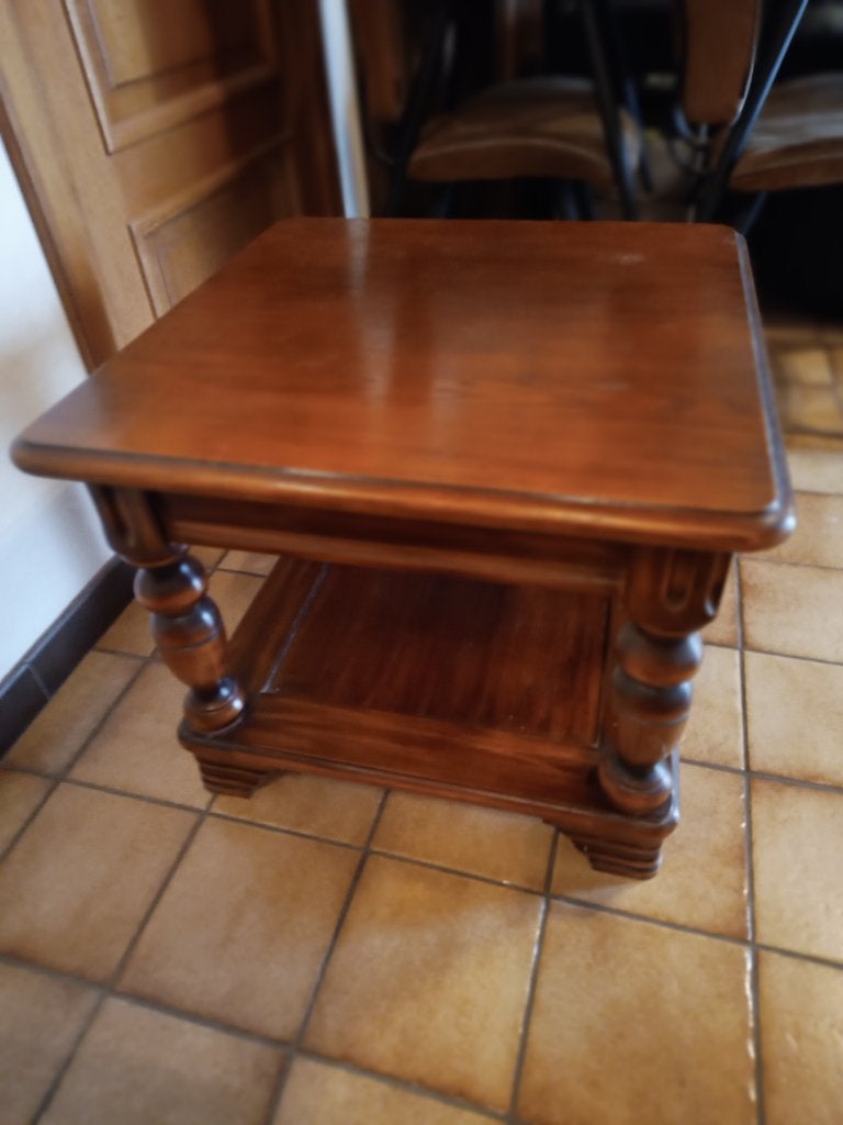 vierkant houten salontafeltje, Rustiek, Carré, Enlèvement, Utilisé