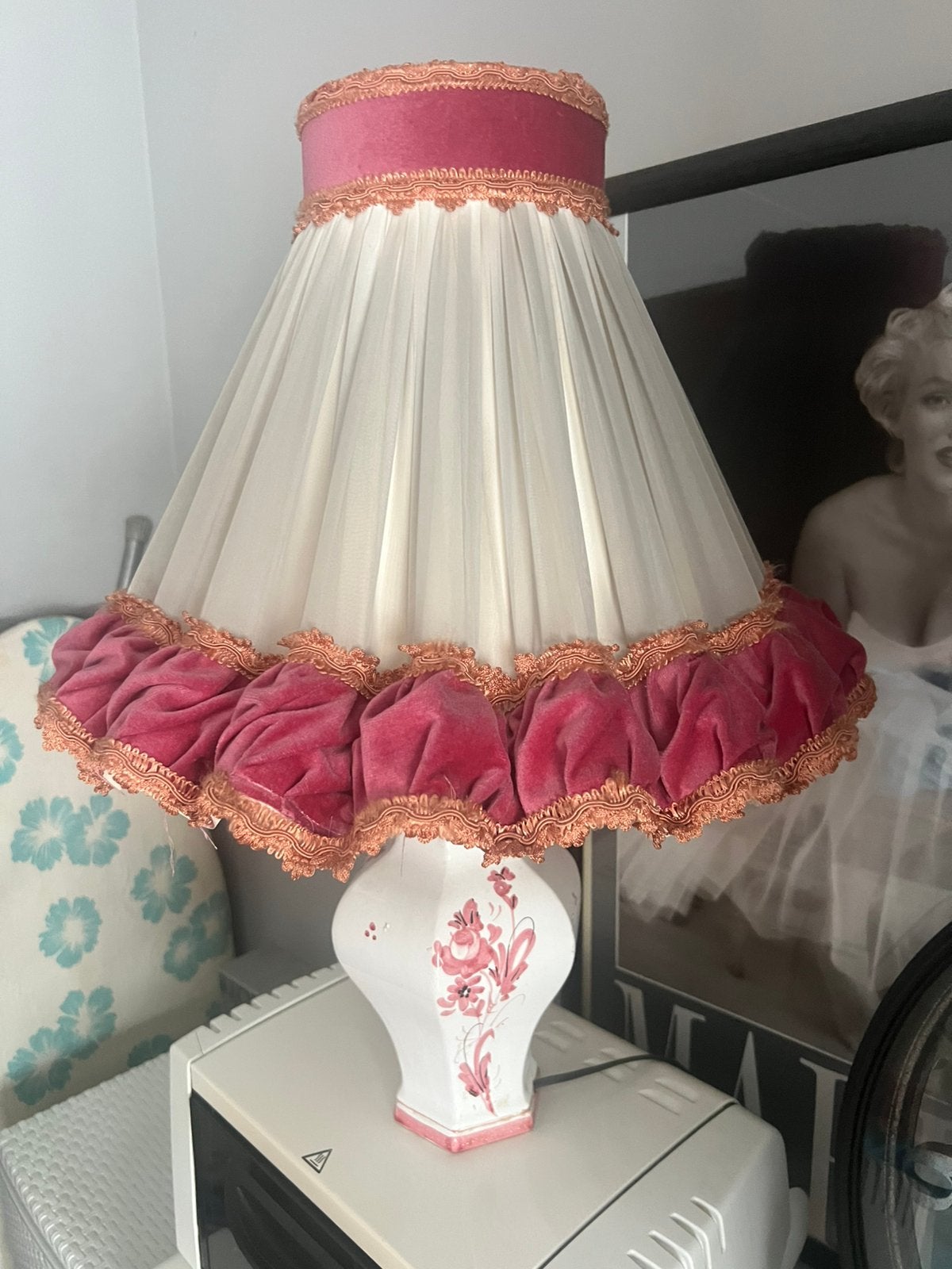 Porceleinen lamp, Maison & Meubles, Lampes | Abat-jour, Enlèvement, Utilisé, Lampe de table