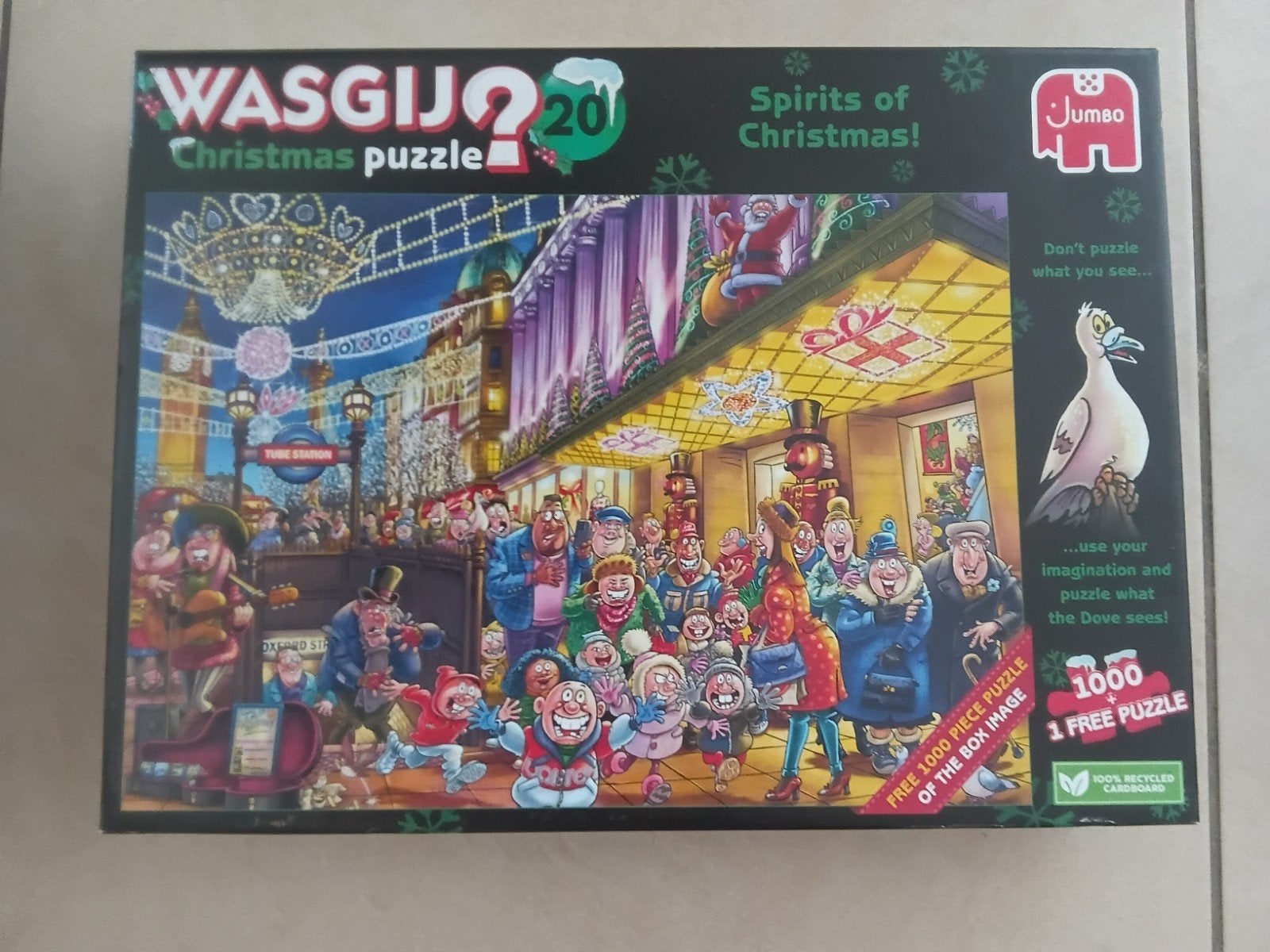 puzzel Wasgij Christmas 20.Spirits of Christmas 2x1000st, Ophalen of Verzenden, Meer dan 1500 stukjes, Zo goed als nieuw