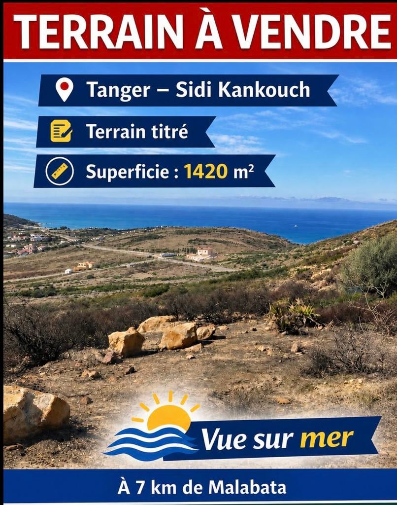 Terrain vue mer à Sidi Kankouch – 1420 m² à prix attractif, Enlèvement ou Envoi, Comme neuf