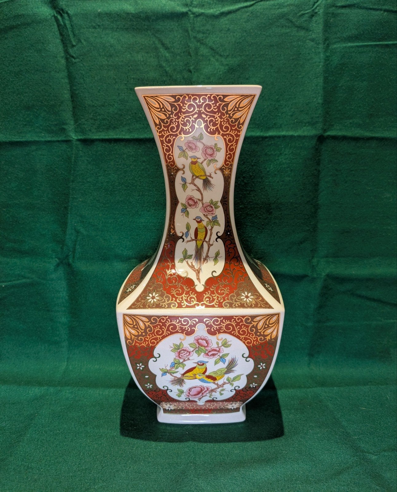 Vase chinois porcelaine décor oiseaux et fleurs - 50 cm, Enlèvement