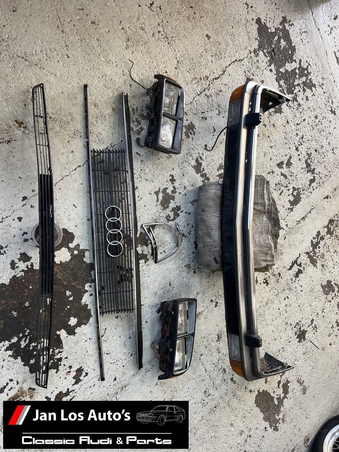 Audi 200 C2 typ 43 koplamp grill bumper frontset, -, -, Origine de la pièce connue, Audi