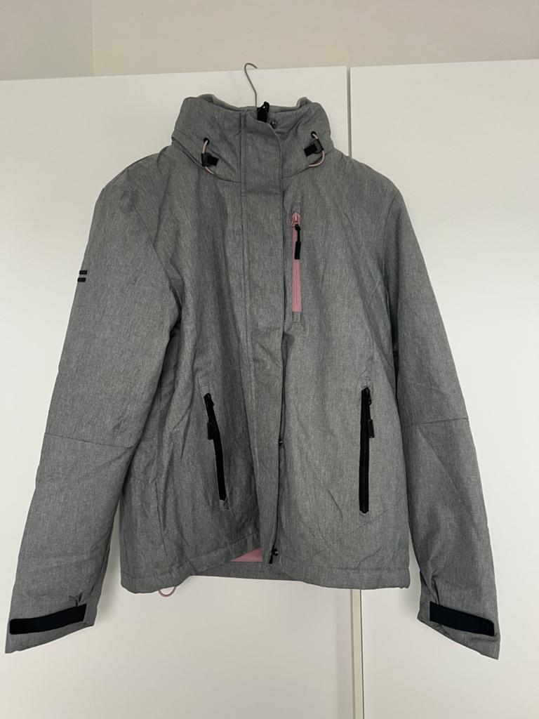Jas Superdry, Kleding | Dames, Jassen | Zomer, Zo goed als nieuw, Maat 38/40 (M), Grijs, Ophalen of Verzenden