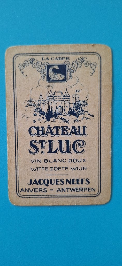 Speelkaart Chateau St-Luc, J. Neefs_Antwerpen_13, Ophalen of Verzenden, Gebruikt, Speelkaart(en)