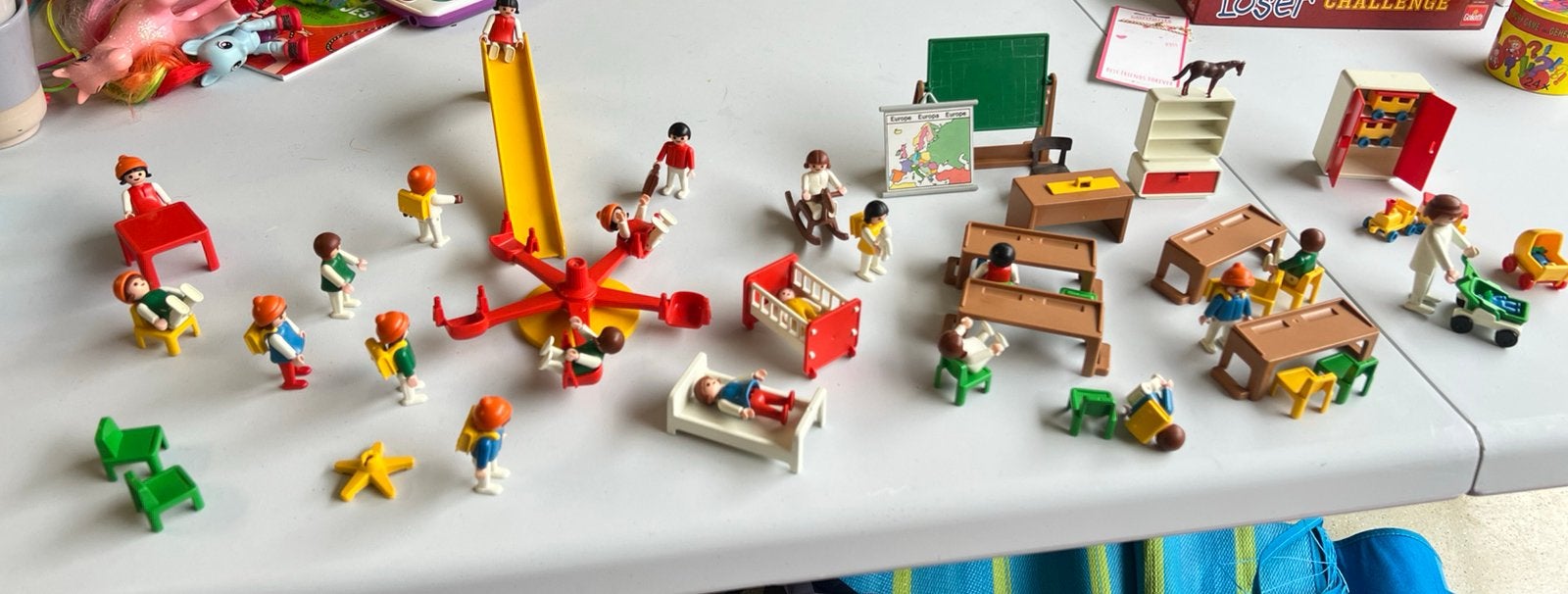Salle de classe Playmobil et ancienne aire de jeux vintage, Enlèvement ou Envoi, Autres séries, Kit complet, Utilisé