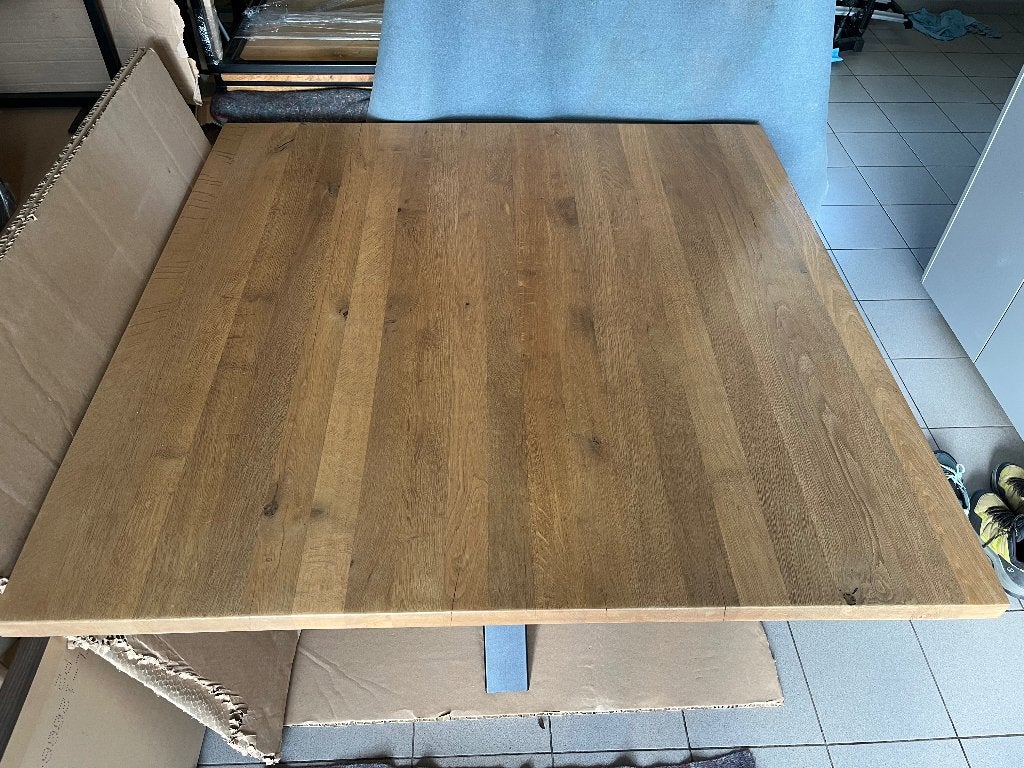Tafel vierkant eiken, Ophalen, Zo goed als nieuw, Vierkant