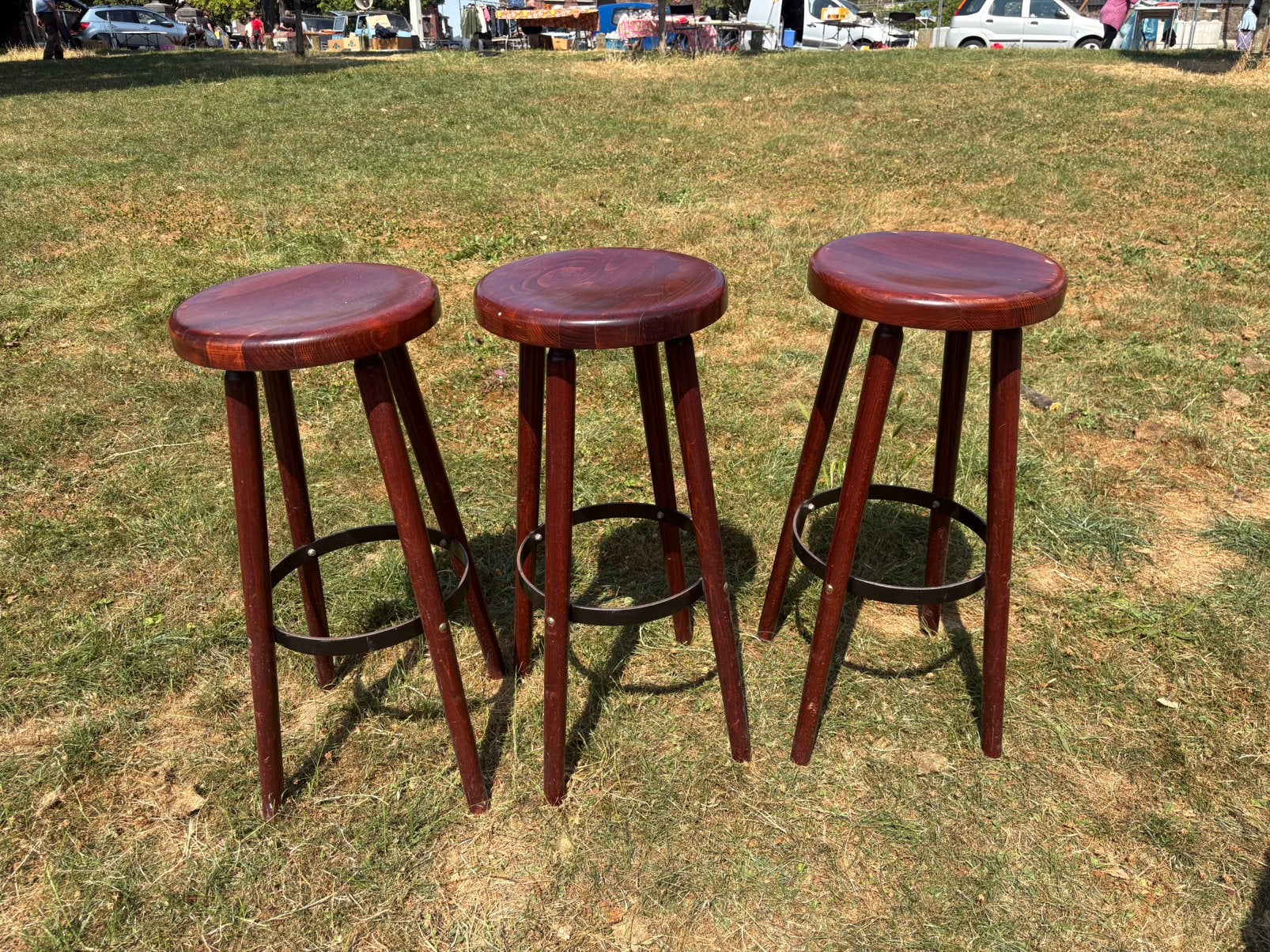 Tabourets de bar, Enlèvement, Utilisé, Bois, 3 tabourets