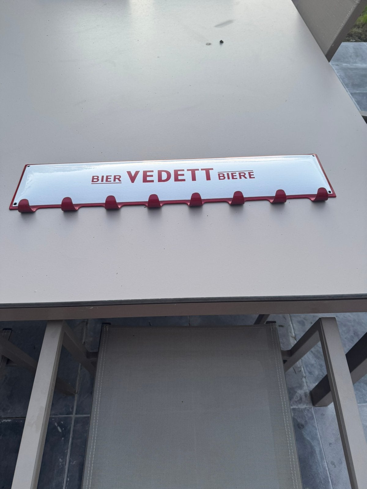 Emaille reclamebord vedett duvel moortgat, Enlèvement ou Envoi, Comme neuf, Panneau publicitaire