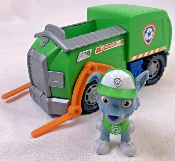 Camion de recyclage de PAW Patrol Rocky avec figurine Rocky, Envoi, Comme neuf