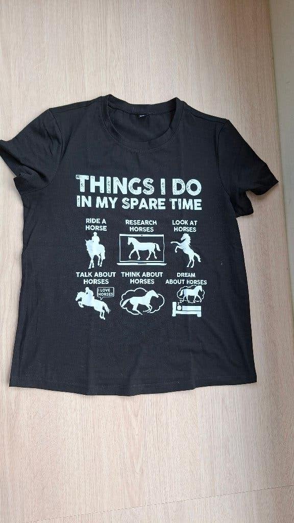 T-shirt paarden-fan, Vêtements d'extérieur, Enlèvement ou Envoi, Noir, Femmes