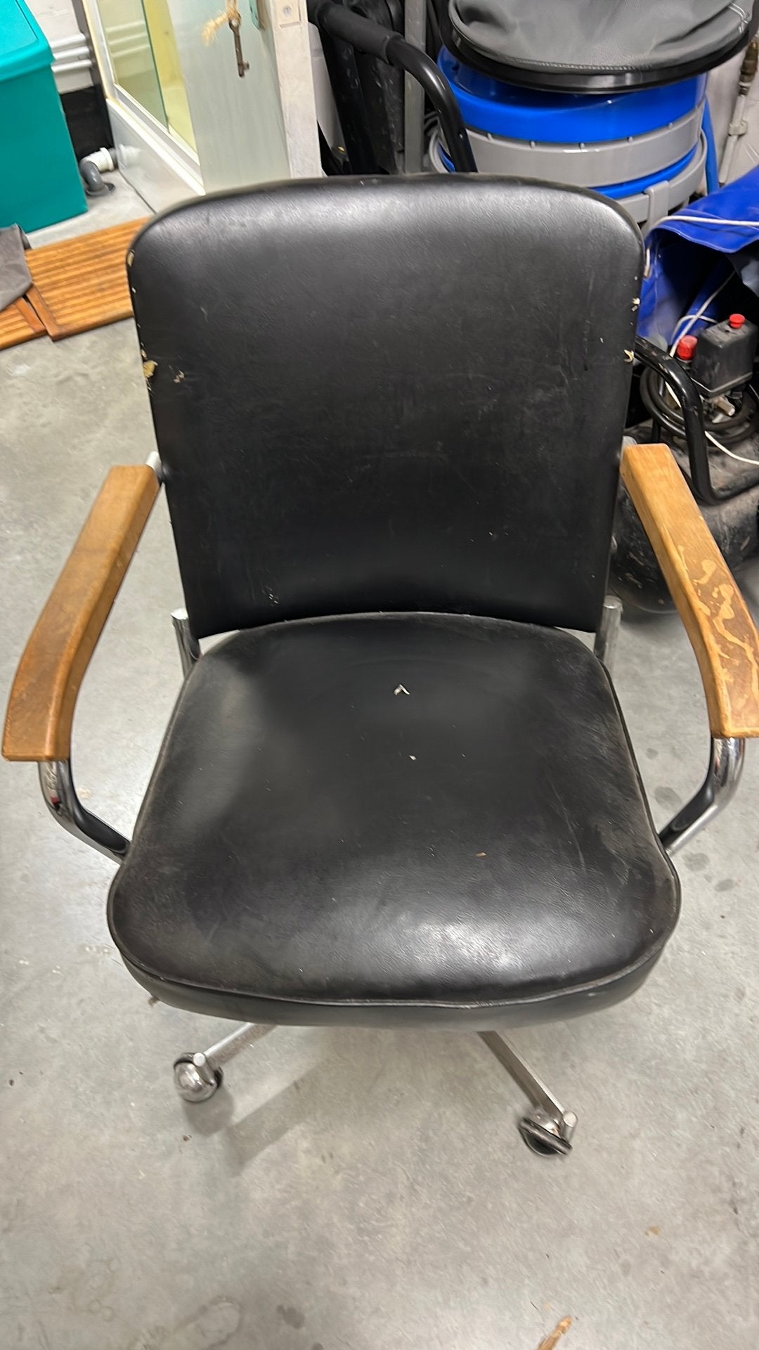 Vintage bureaustoel, Huis en Inrichting, Ophalen, Gebruikt, Zwart, Bureaustoel