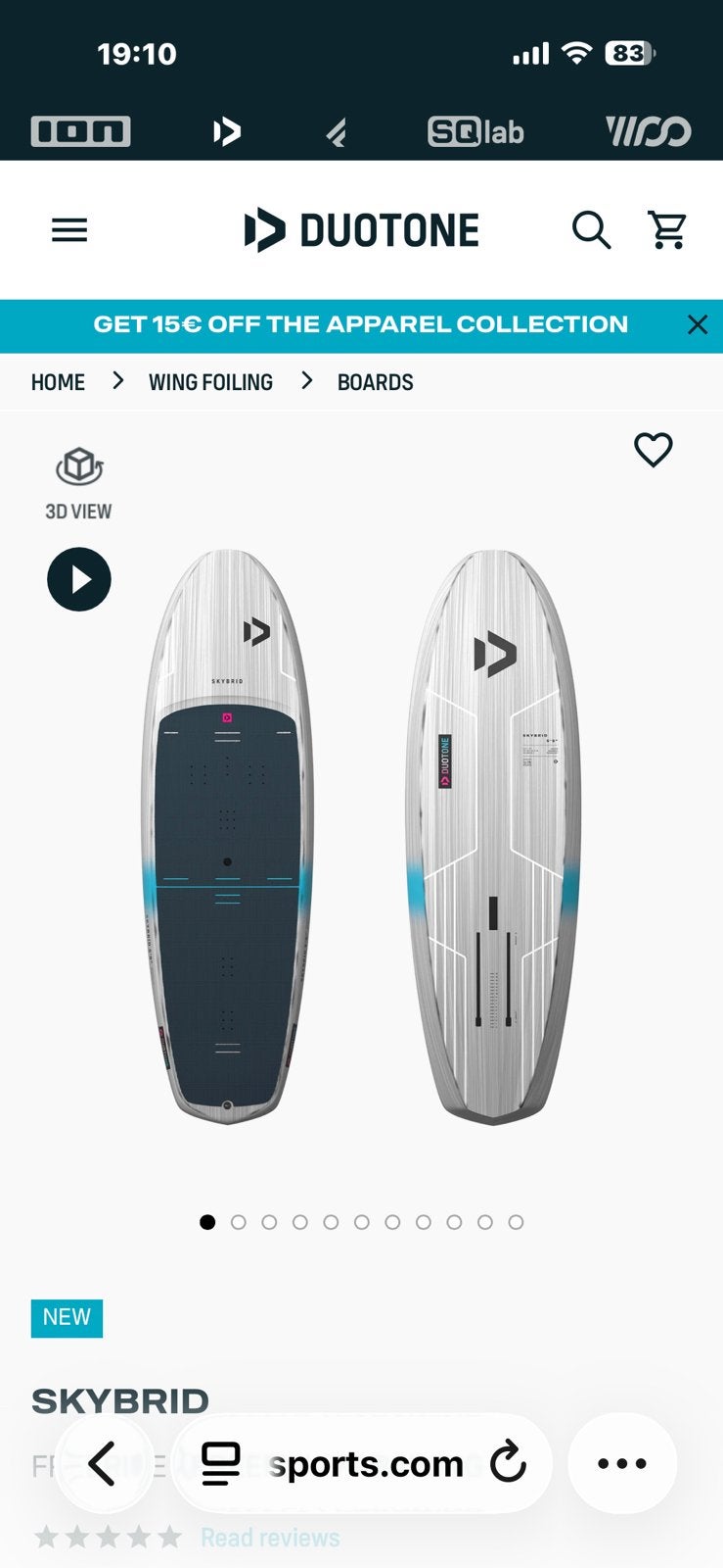 2026 Wingfoil board duotone skybrid 5.9, Watersport en Boten, Ophalen, Zo goed als nieuw