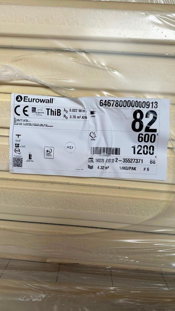 3 pakken Recticel Eurowall PIR isolatie 82mm, Doe-het-zelf en Bouw, Isolatie en Afdichting, Ophalen, 10 tot 15 m², Nieuw, Hardschuim (Pir)