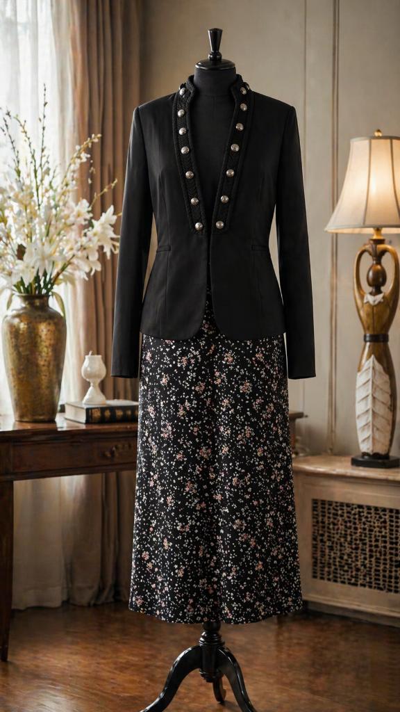 Blazer vest jas vestje jasje zwart met zilveren knopen, Maat 38/40 (M), Gothic, Zwart, Nieuw