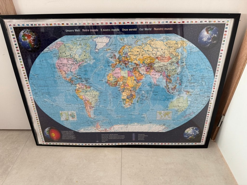 Ingekaderde puzzel "Unsere Welt" 2000 pcs, Ophalen, Gebruikt, Overige typen, 75 cm of meer
