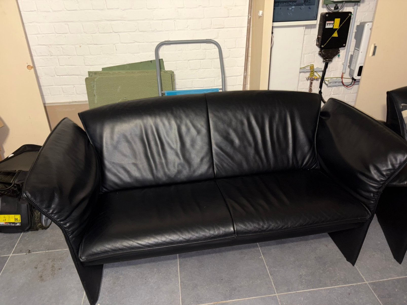 3 canape en cuir noir, Maison & Meubles, Canapés | Salons, Enlèvement ou Envoi, Comme neuf, Cuir, ?