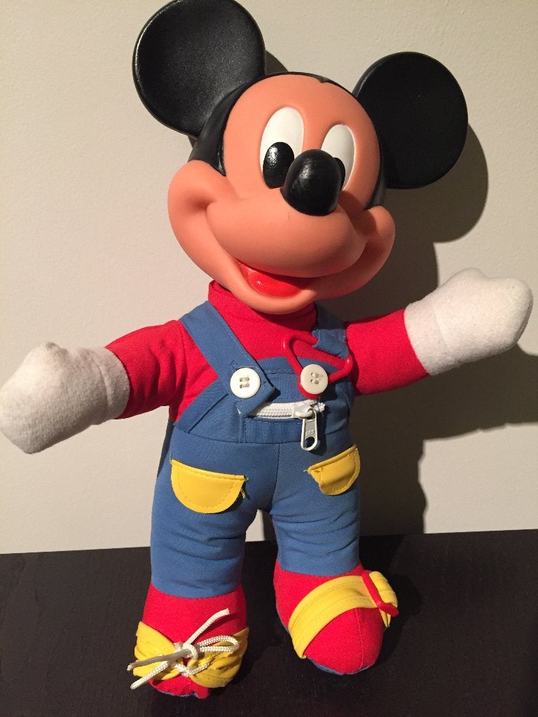Mickey Mouse Vintage Learn to Dress Me Mattel 1989, Ophalen, Mickey Mouse, Zo goed als nieuw, Knuffel