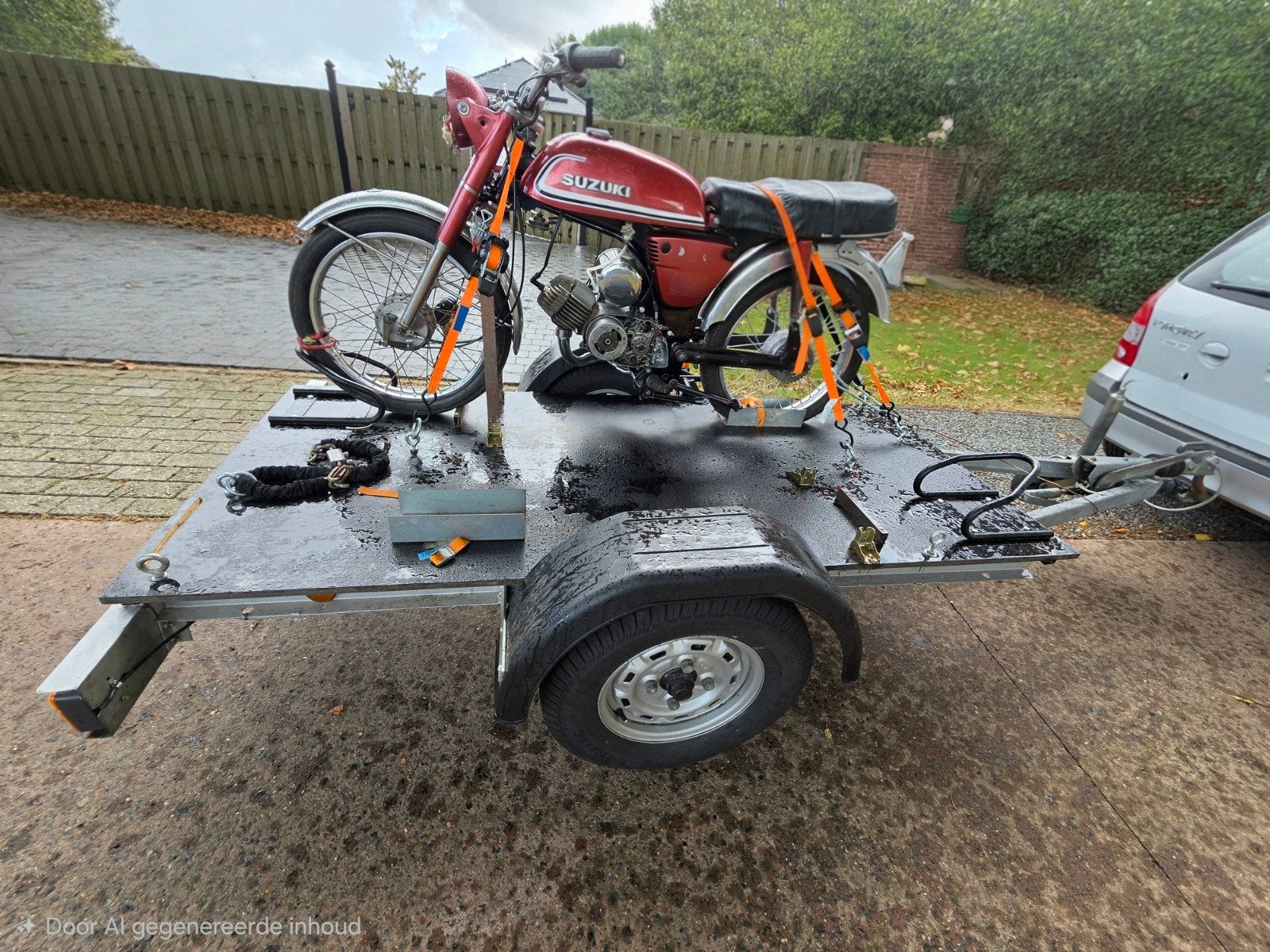 aanangwagen bromfietsen, Fietsen en Brommers, Fietsaccessoires | Aanhangwagens en Karren, Ophalen, Gebruikt, Overige typen, 80 kg of meer