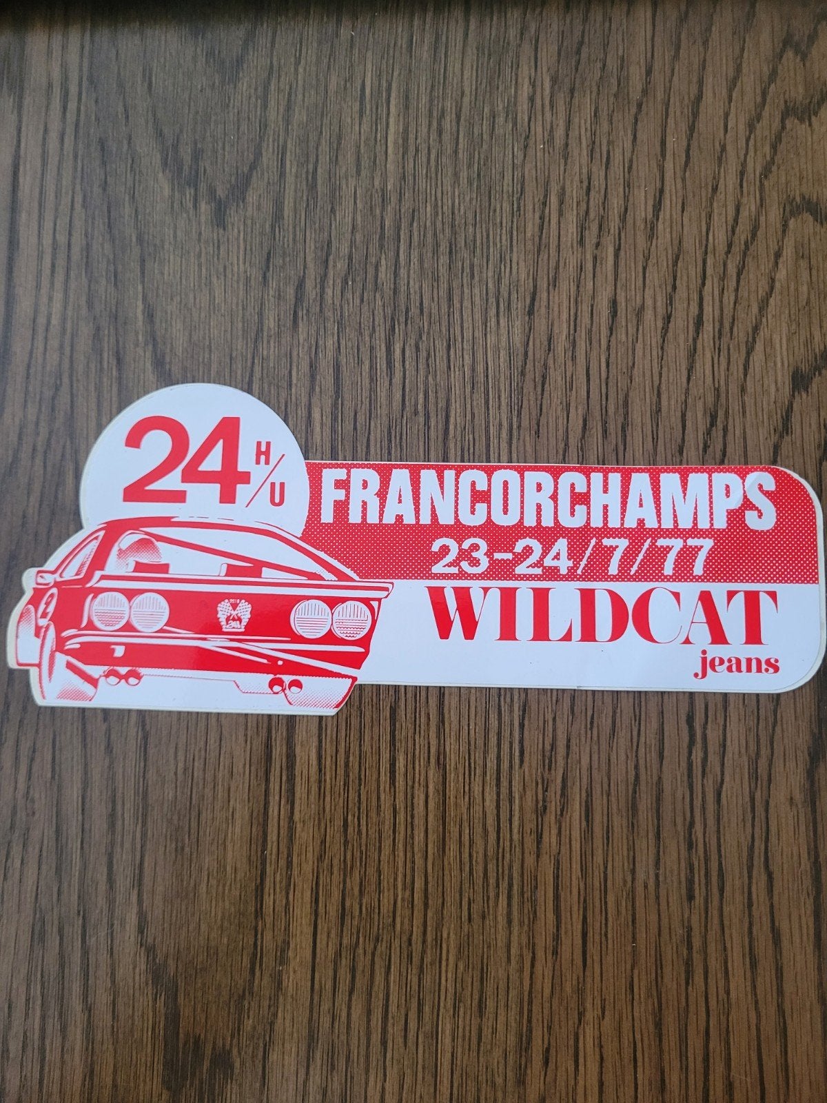 Ancien autocollant Francorchamps 1977 Wildcat 24h
prise en c, Enlèvement ou Envoi