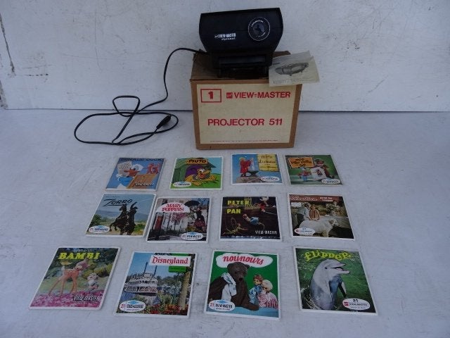 Projector 511 View Master + 12 stereo pictures :Donald,Zorro, Antiquités & Art, Enlèvement ou Envoi