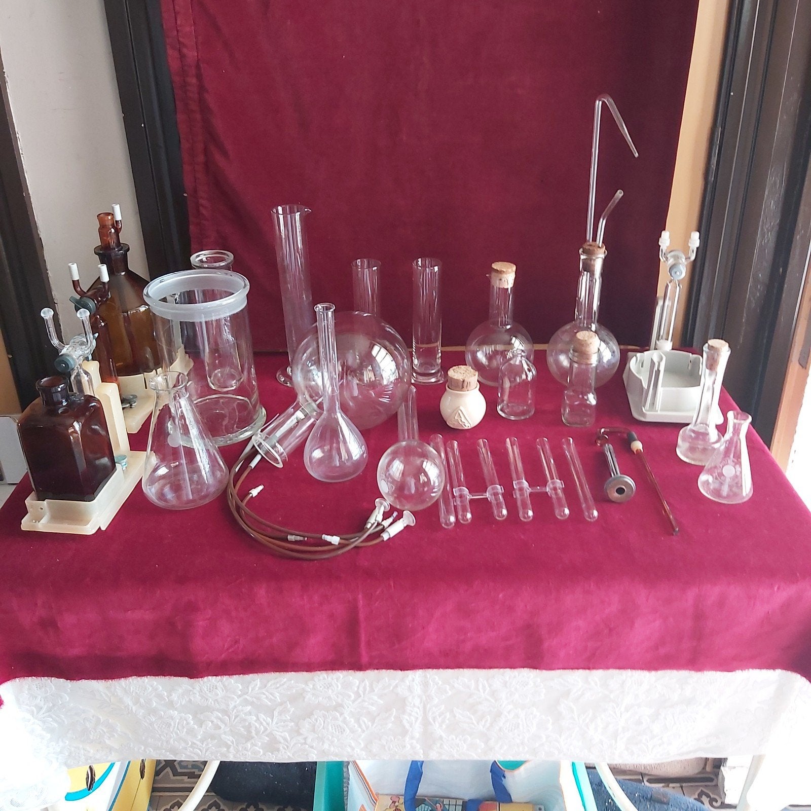 Laboratorium flesjes labo decoratie, Ophalen