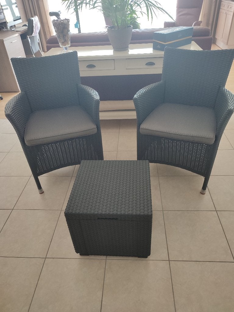 terrasmeubelen, Tuin en Terras, Tuintafels, Ophalen, Zo goed als nieuw, Rechthoekig, Wicker