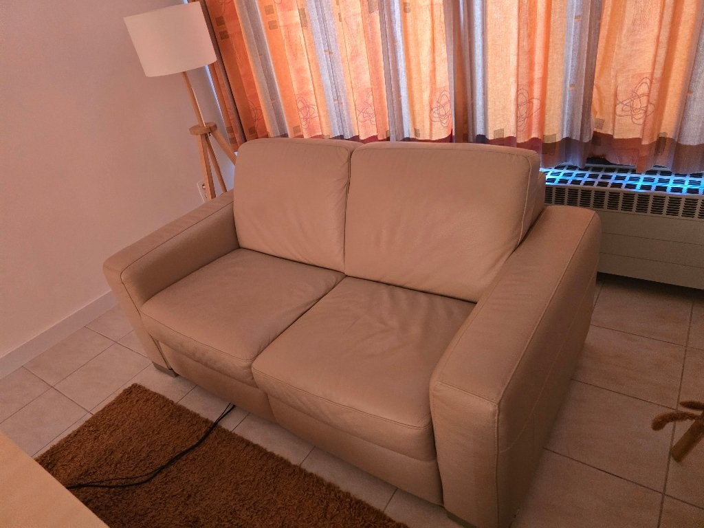 Assise en cuir beige, Enlèvement, Comme neuf, Cuir