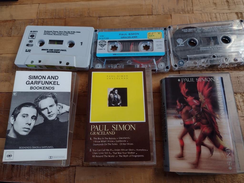 LOT: 3 x MUZIEK CASSETTE PAUL SIMON/SIMON AND GARFUNKEL, Gebruikt, 2 t/m 25 bandjes, Ophalen of Verzenden, Origineel