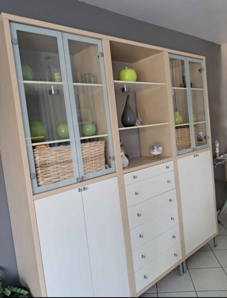 Meuble triple vitrine, Ophalen, Gebruikt, 200 cm of meer, Met lade(s)