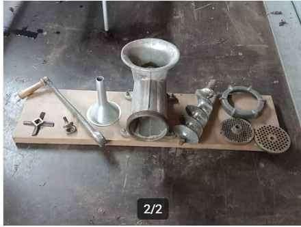 vlees hakmolen alfa 32, Ophalen, Gebruikt, Zilver, Snijmachine